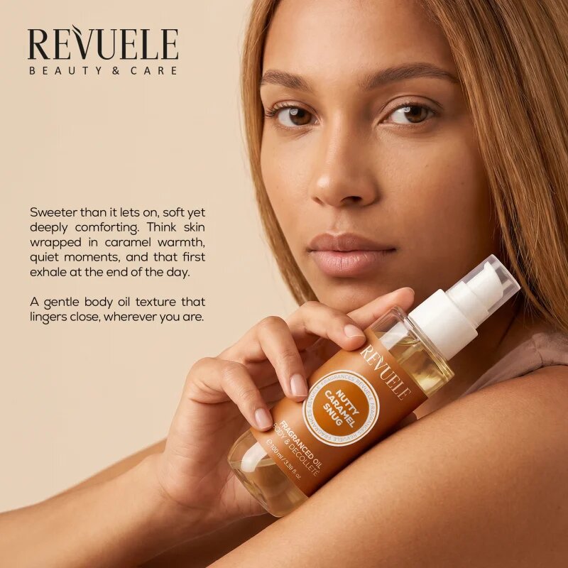Revuele Nutty Caramel Snug Fragranced Oil parfémovaný olej na tělo 100 ml