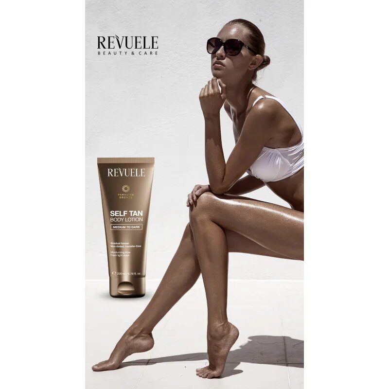 Revuele Paradise Bronze Self Tan Body Lotion samoopalovací mléko pro postupné opálení odstín Medium To Dark 200 ml