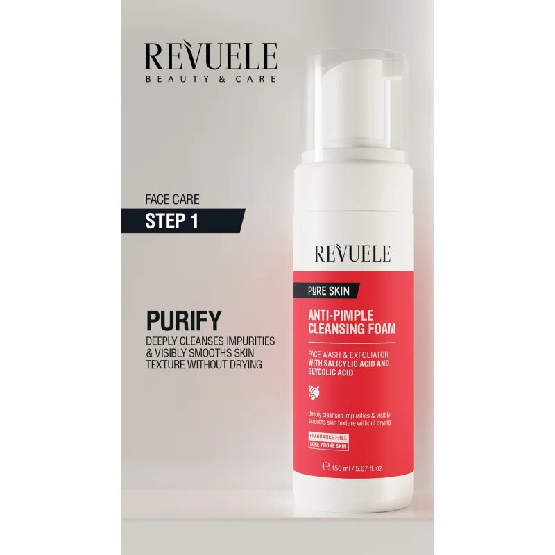 Revuele Pure Skin Anti-Pimple čisticí pěna pro problematickou pleť akné 150 ml