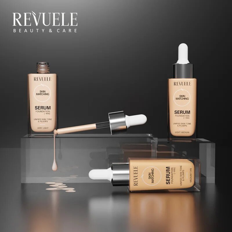 Revuele Serum Foundation [+HA] hydratační make-up pro sjednocení barevného tónu pleti odstín Very Light 30 ml