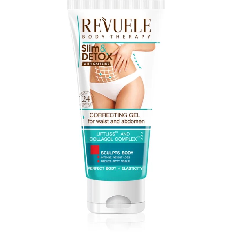 Revuele Slim & Detox With Caffeine zpevňující gel na břicho a boky 200 ml