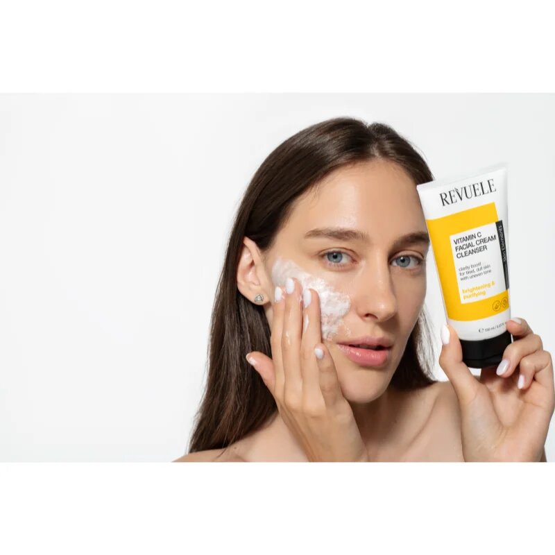 Revuele Vitamin C Facial Cream Cleanser odličovací a čisticí krém pro rozjasnění a hydrataci 150 ml