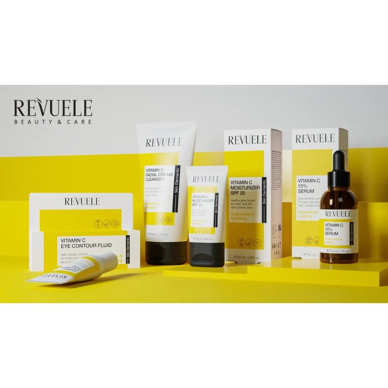 Revuele Vitamin C Facial Cream Cleanser odličovací a čisticí krém pro rozjasnění a hydrataci 150 ml