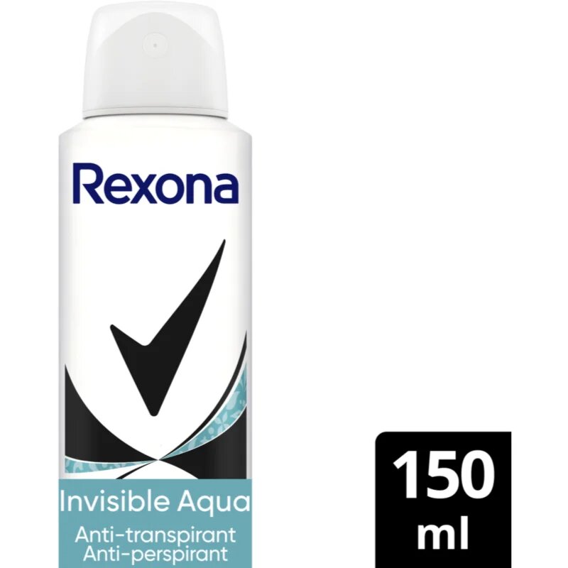 Rexona Invisible Aqua antiperspirant ve spreji proti bílým a žlutým skvrnám 150 ml