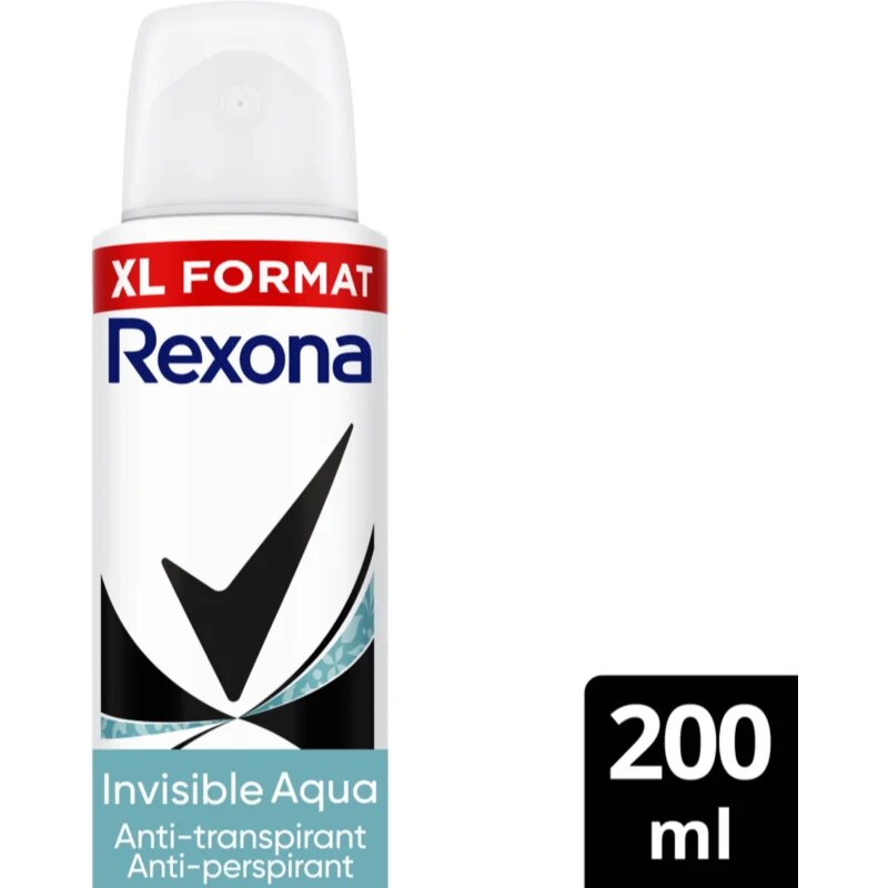 Rexona Invisible Aqua antiperspirant ve spreji proti bílým a žlutým skvrnám 200 ml