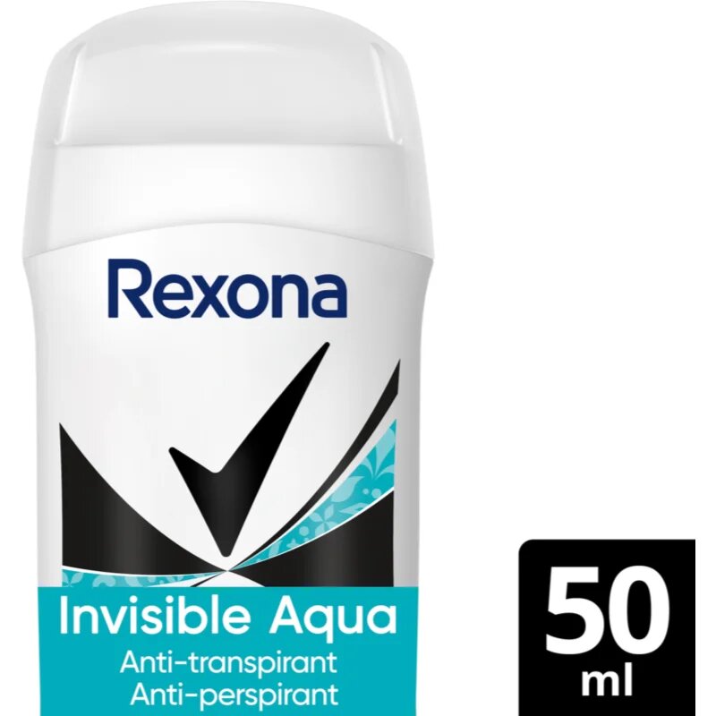 Rexona Invisible Aqua tuhý antiperspirant proti bílým a žlutým skvrnám 50 ml