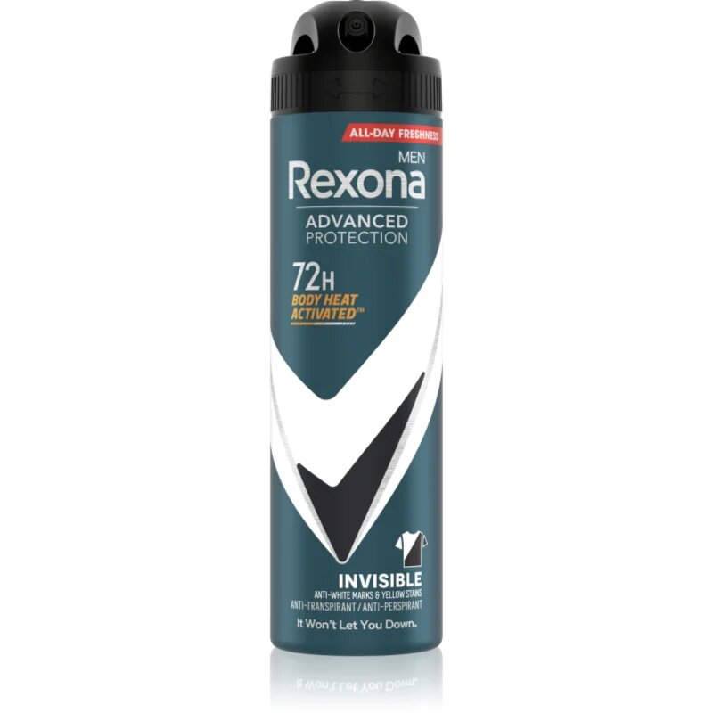 Rexona Men Advanced Protection Invisible antiperspirant proti bílým a žlutým skvrnám 72h pro muže Invisible 150 ml