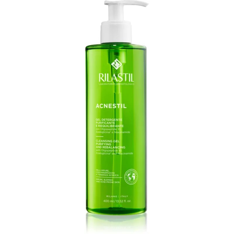 Rilastil Acnestil čisticí gel pro redukci kožního mazu pro mastnou pleť se sklonem k akné 400 ml
