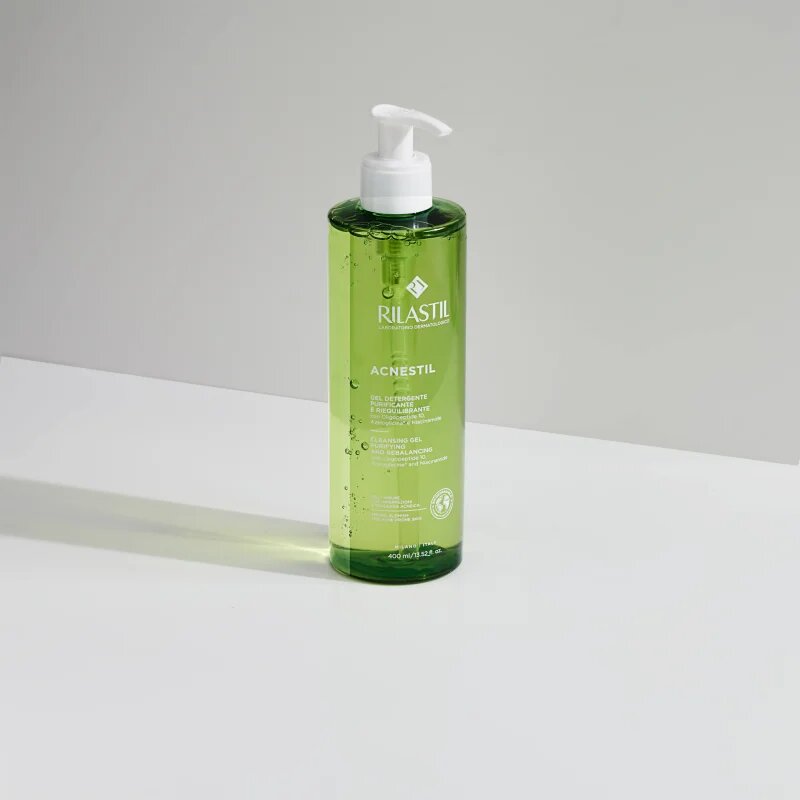 Rilastil Acnestil čisticí gel pro redukci kožního mazu pro mastnou pleť se sklonem k akné 400 ml