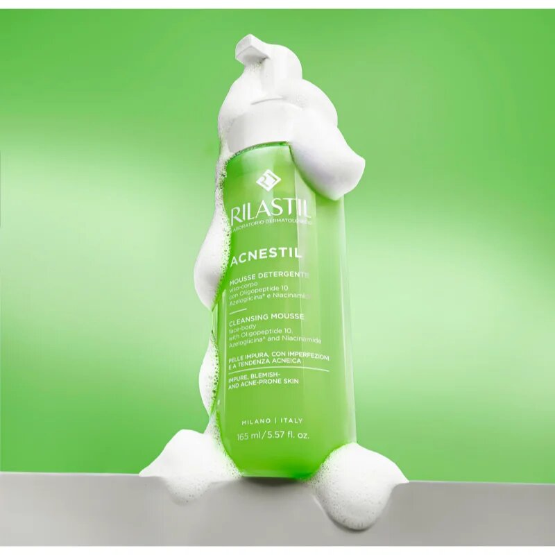 Rilastil Acnestil čisticí pěna vyrovnávající tvorbu kožního mazu pro mastnou pleť se sklonem k akné 165 ml