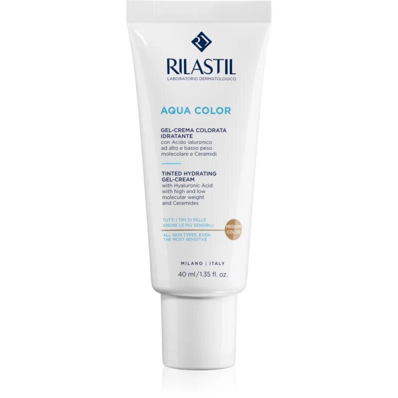 Rilastil Aqua Color tónovaný gel krém s hydratačním účinkem odstín Medium 40 ml