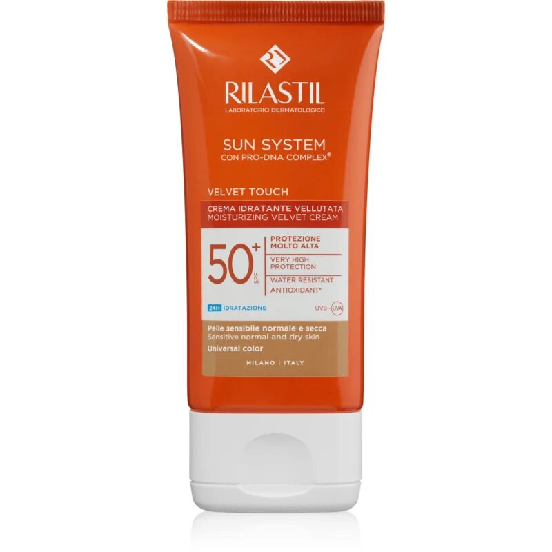 Rilastil Sun System Velvet Touch ochranný tónovací krém na obličej SPF 50+ 50 ml