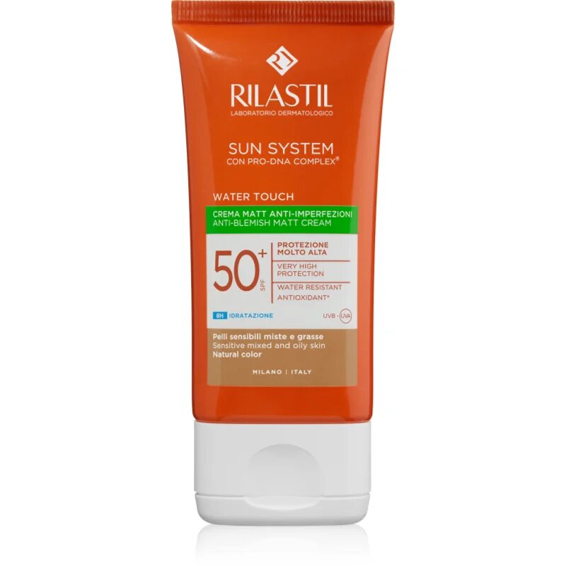 Rilastil Sun System Water Touch ochranný tónovací krém na obličej pro mastnou a smíšenou pleť SPF 50+ 50 ml