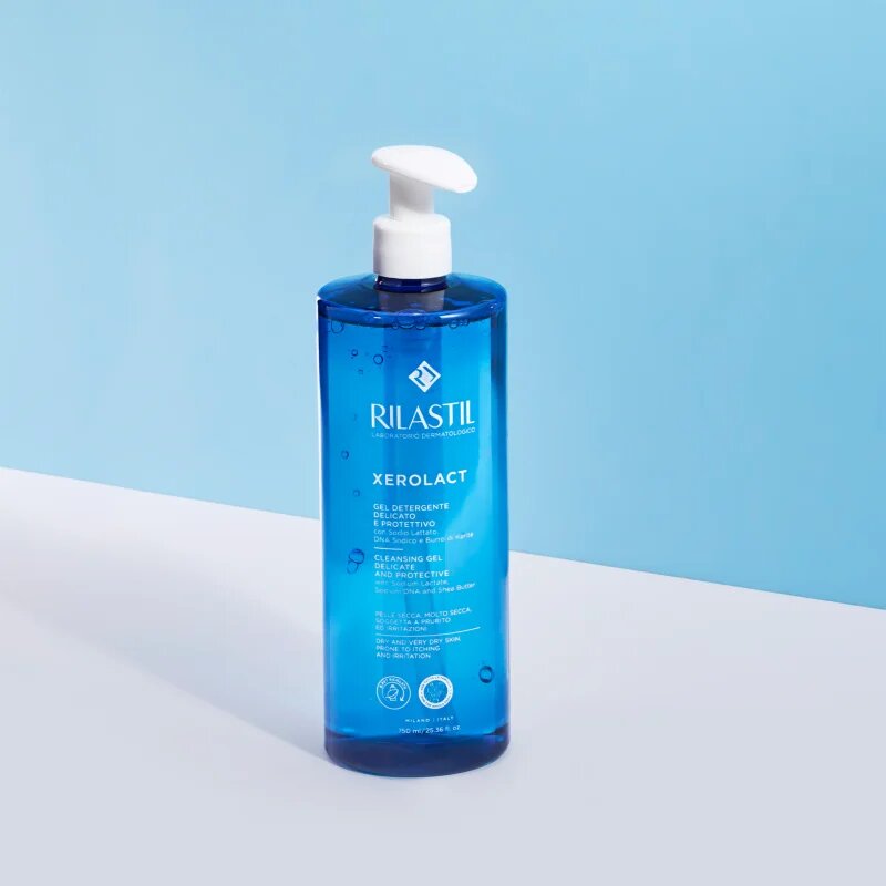 Rilastil Xerolact Cleansing Gel jemný čisticí gel pro suchou až velmi suchou pokožku 1000 ml