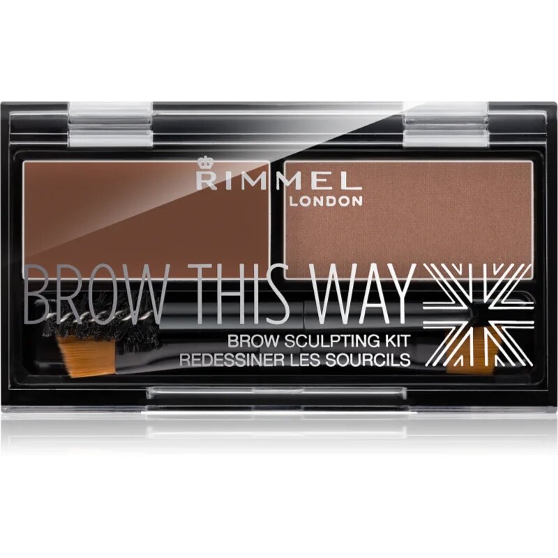 Rimmel Brow This Way paleta pro líčení obočí odstín 002 Medium Brown 13 g
