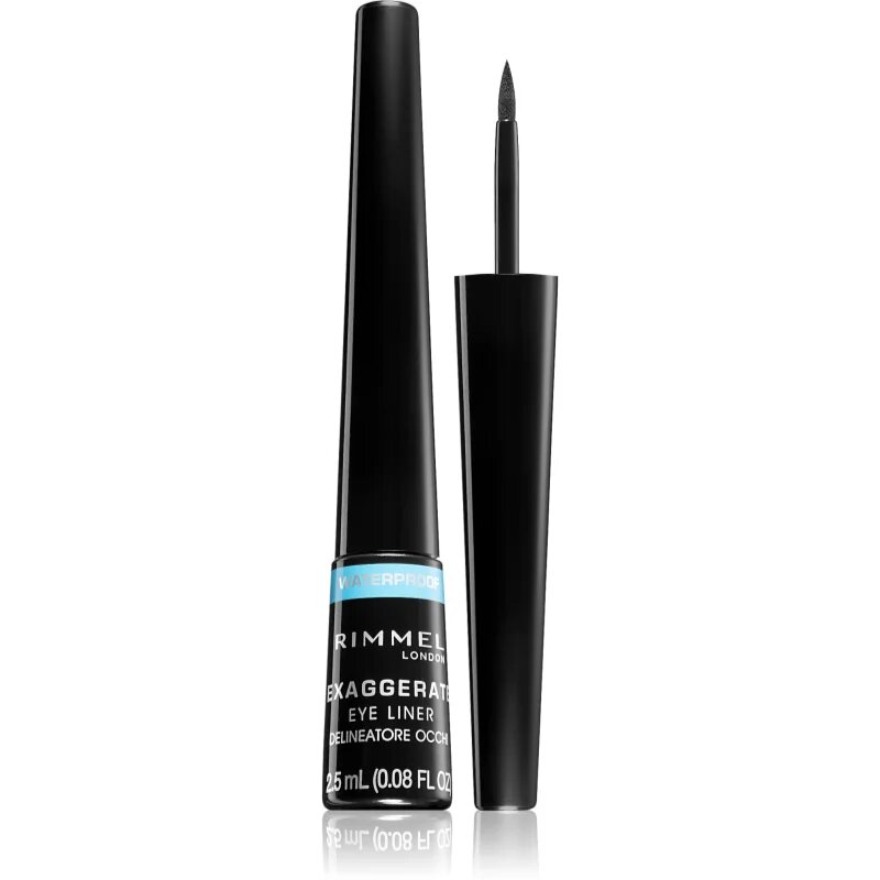 Rimmel Exaggerate Waterproof oční linky odstín 003 Glossy Black 2.5 ml