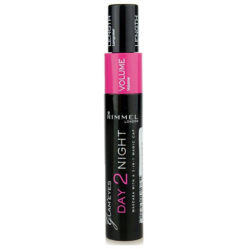 Rimmel Glam´ Eyes Day 2 Night řasenka pro prodloužení a zahuštění řas 2 v 1 odstín 001 Black 9.5 ml