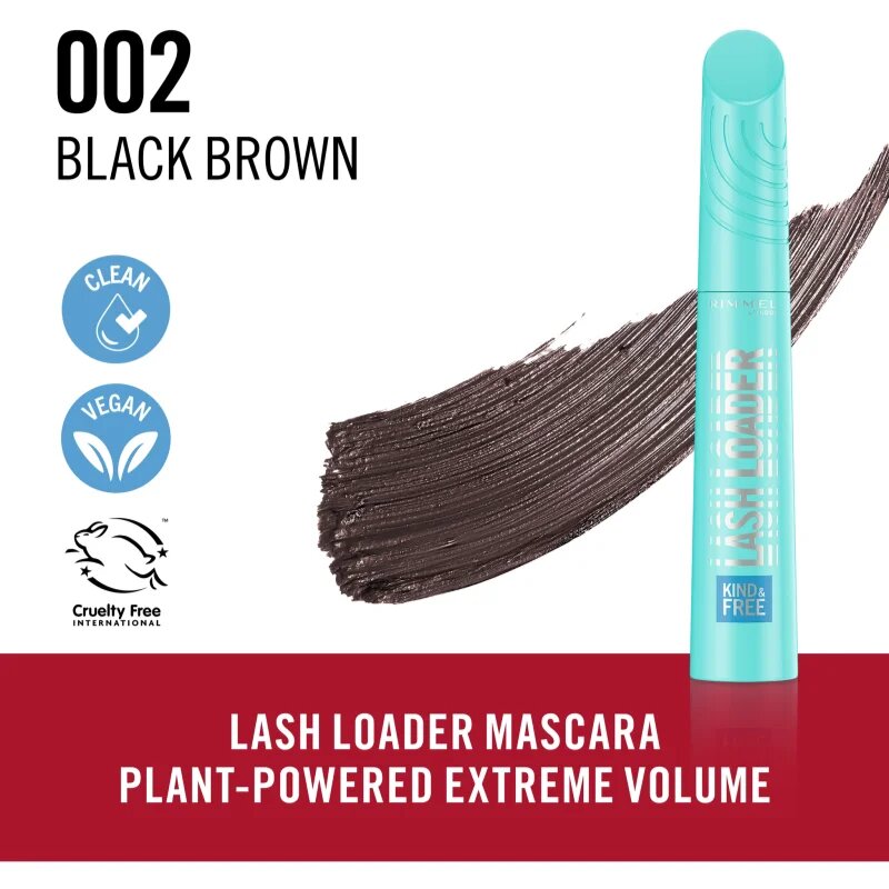 Rimmel Kind & Free Lash Loader objemová řasenka odstín 002 Black Brown 9.5 ml