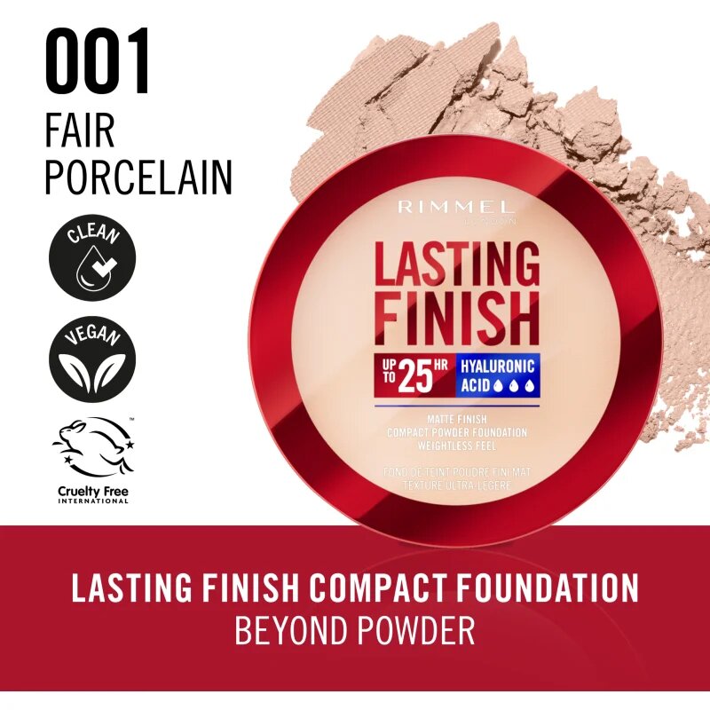 Rimmel Lasting Finish 25H kompaktní pudr SPF 20 odstín Fair Porcelain 7 g