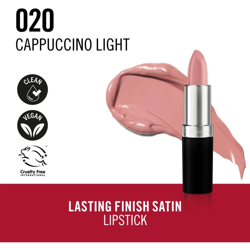 Rimmel Lasting Finish dlouhotrvající rtěnka odstín 020 Cappuccino Light 4 g