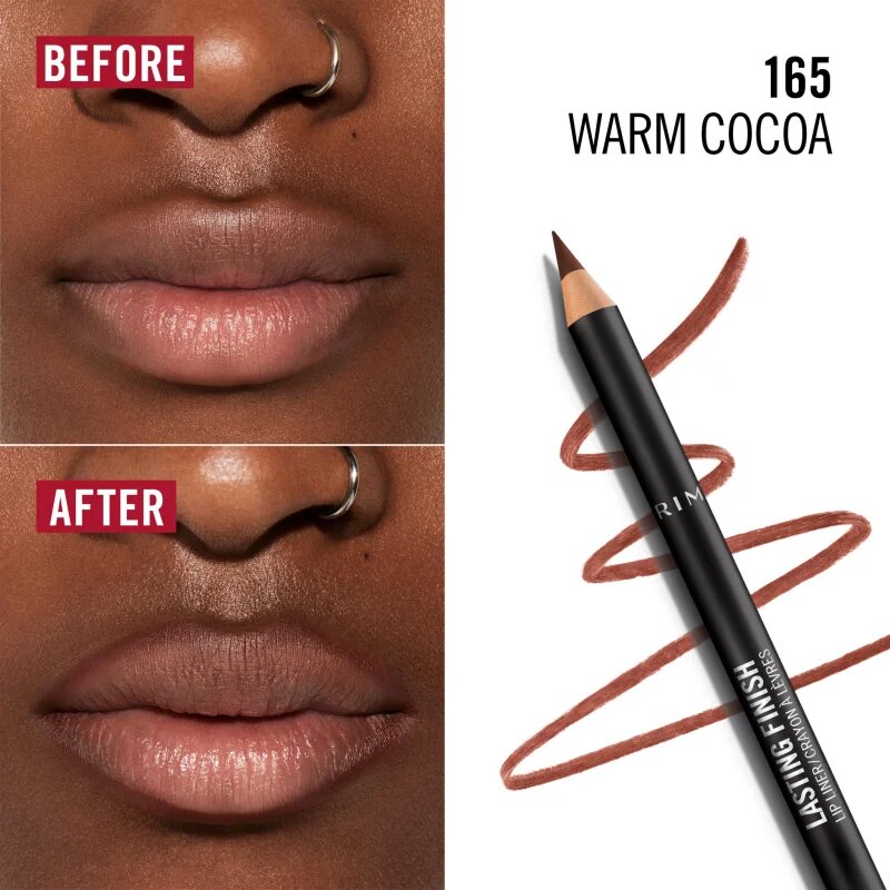 Rimmel Lasting Finish konturovací tužka na rty odstín 165 Warm Cocoa 1.2 g
