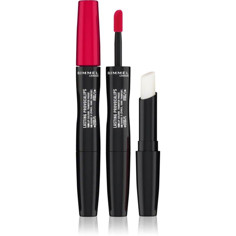 Rimmel Lasting Provocalips Double Ended dlouhotrvající rtěnka odstín 500 Kiss The Town Red 35 g