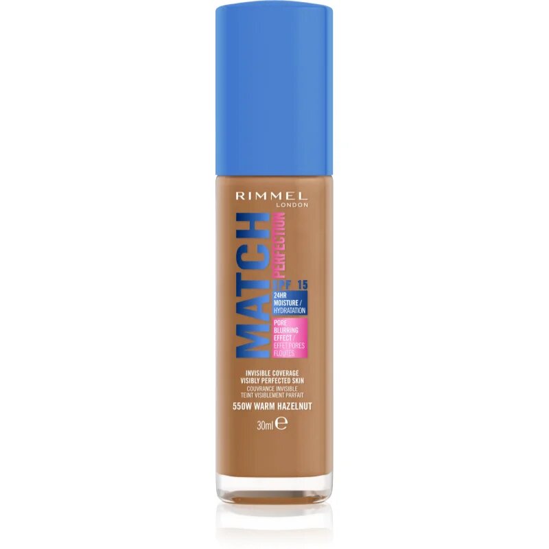 Rimmel Match Perfection tekutý make-up SPF 15 odstín 550W Warm Hazelnut 30 ml