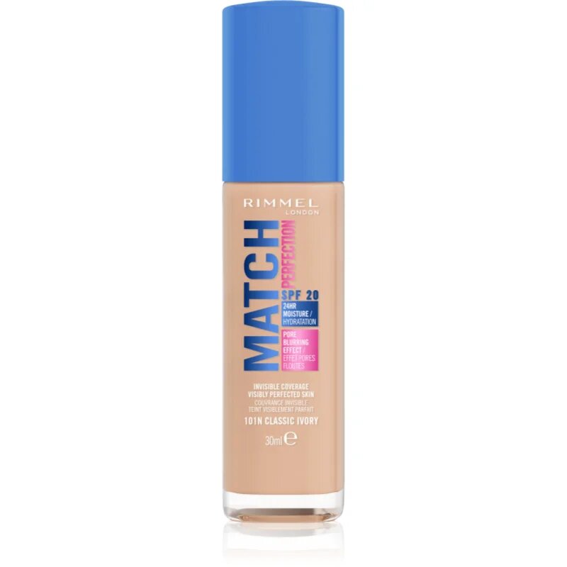 Rimmel Match Perfection tekutý make-up SPF 20 odstín 101N Classic Ivory 30 ml