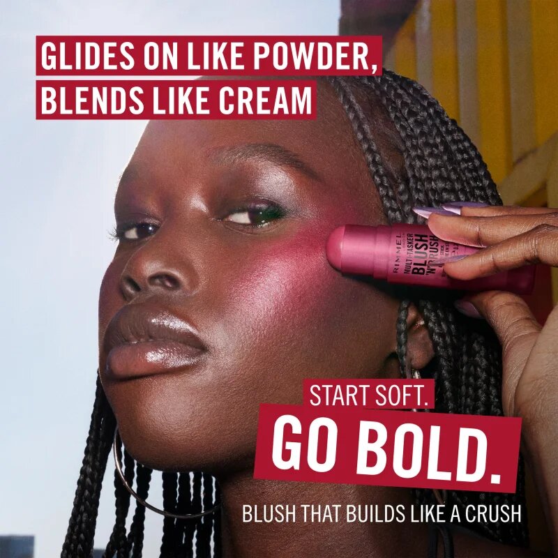 Rimmel Multi-Tasker Blush'N'brush tvářenka v tyčince se štětcem odstín 150 Cherry On Point 8 g