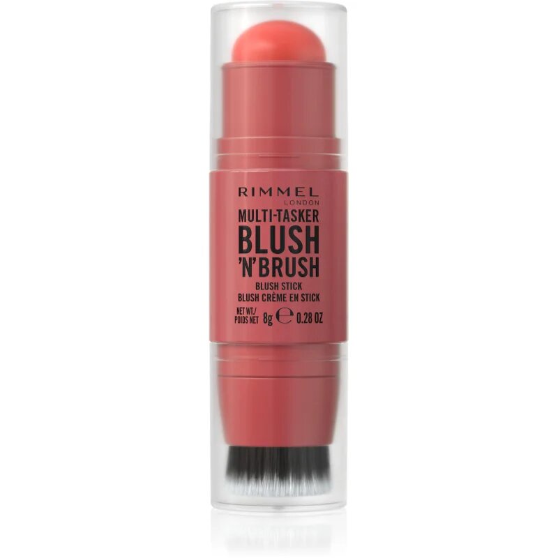 Rimmel Multi-Tasker Blush'N'brush tvářenka v tyčince se štětcem odstín 250 Coral Dust 8 g