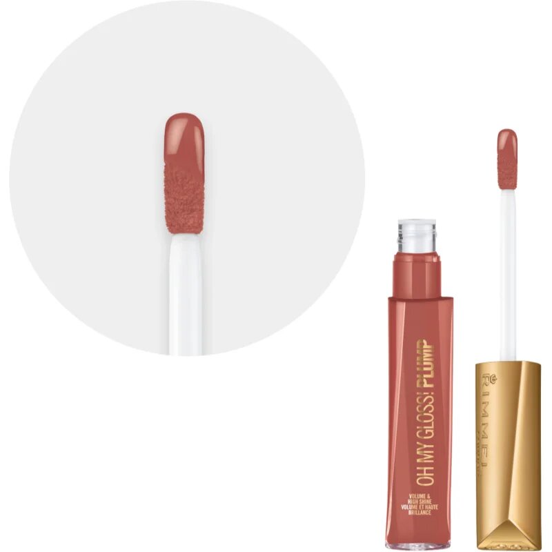 Rimmel Oh My Gloss! Plump lesk na rty odstín Spiced Nude 6.5 ml