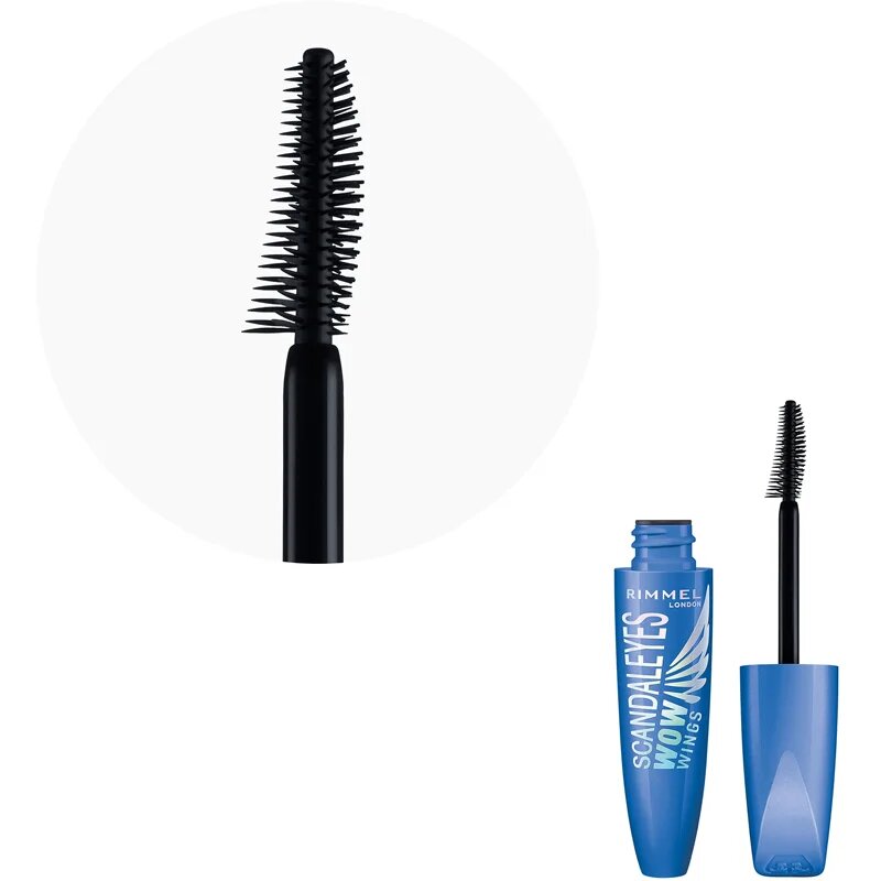 Rimmel ScandalEyes WOW Wings voděodolná řasenka pro objem a natočení řas odstín Black 12 ml