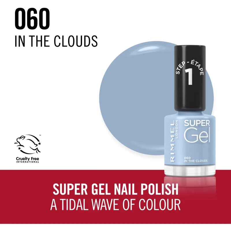 Rimmel Super Gel gelový lak na nehty bez užití UV/LED lampy odstín 060 In The Clouds 12 ml