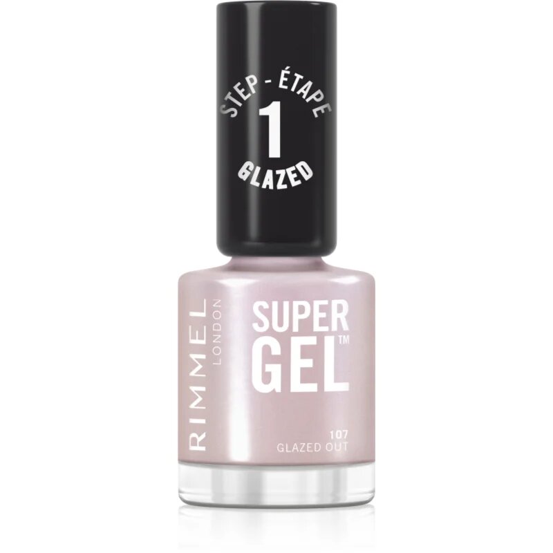 Rimmel Super Gel gelový lak na nehty bez užití UV/LED lampy odstín 107 Glazed Out 12 ml