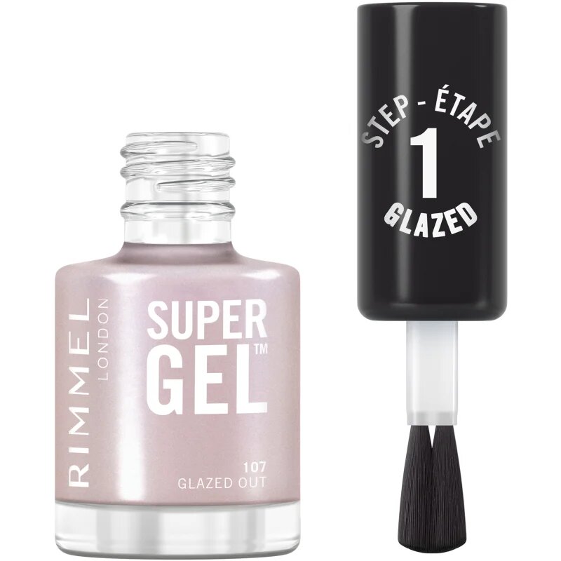 Rimmel Super Gel gelový lak na nehty bez užití UV/LED lampy odstín 107 Glazed Out 12 ml