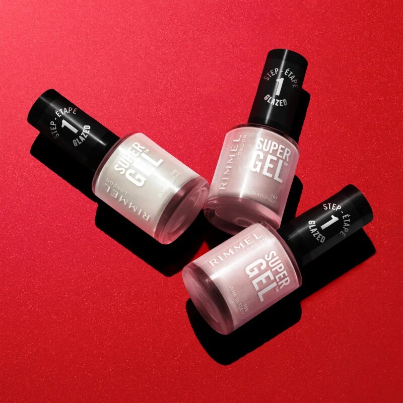 Rimmel Super Gel gelový lak na nehty bez užití UV/LED lampy odstín 107 Glazed Out 12 ml