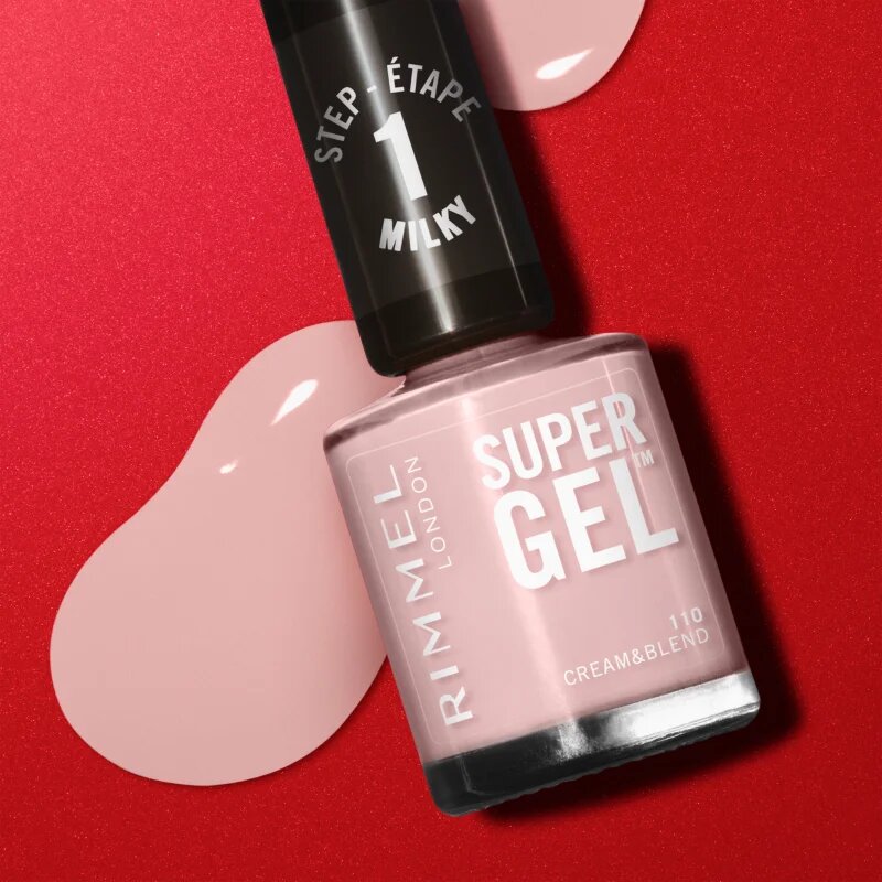 Rimmel Super Gel gelový lak na nehty bez užití UV/LED lampy odstín 108 Sweet Bliss 12 ml