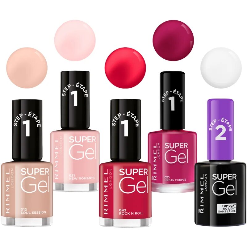 Rimmel Super Gel Step 2 Glitter vrchní lak na nehty pro třpytivý lesk 12 ml