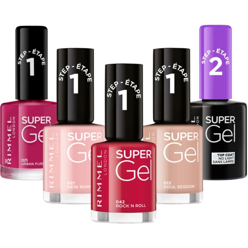 Rimmel Super Gel Step 2 Glitter vrchní lak na nehty pro třpytivý lesk 12 ml