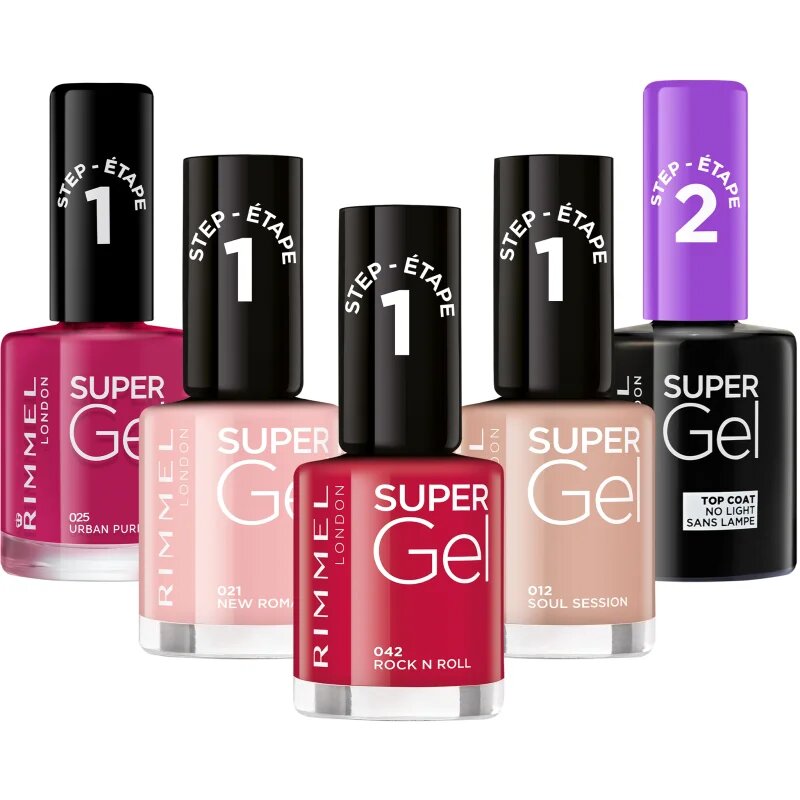Rimmel Super Gel Step 2 vrchní ochranný lak na nehty s leskem 12 ml
