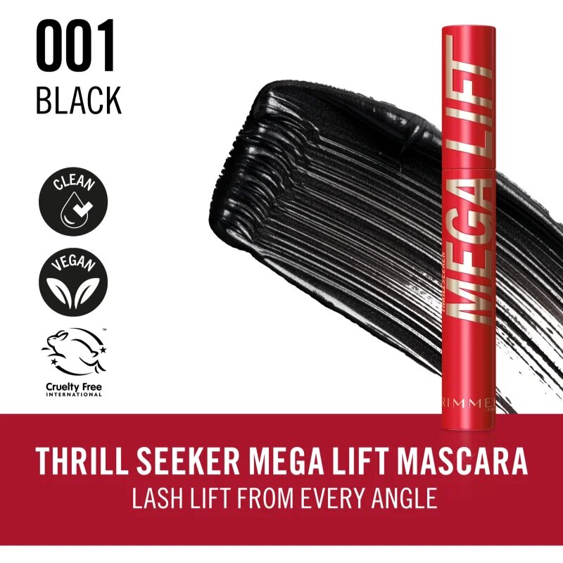 Rimmel Thrill Seeker Mega Lift řasenka pro objem odstín 001 Black 10 ml