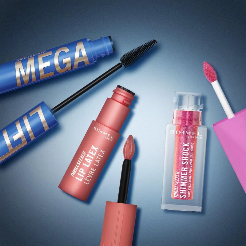 Rimmel Thrill Seeker Mega Lift voděodolná řasenka pro objem a natočení řas odstín 004 Waterproof Black 10 ml