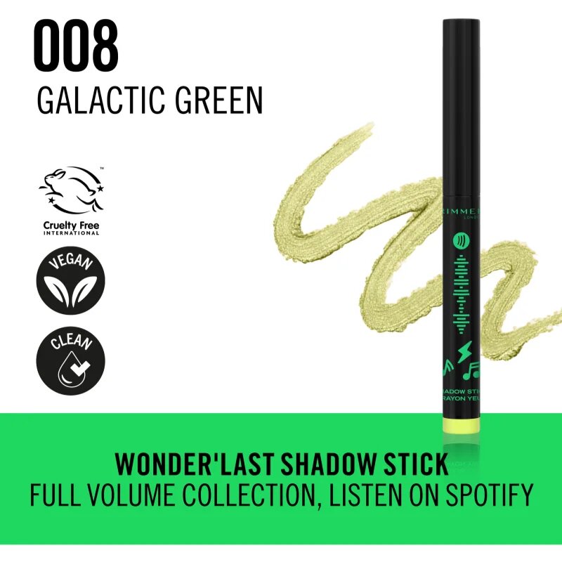 Rimmel Wonder oční stíny v tužce odstín 008 Galactic Green 1.64 g