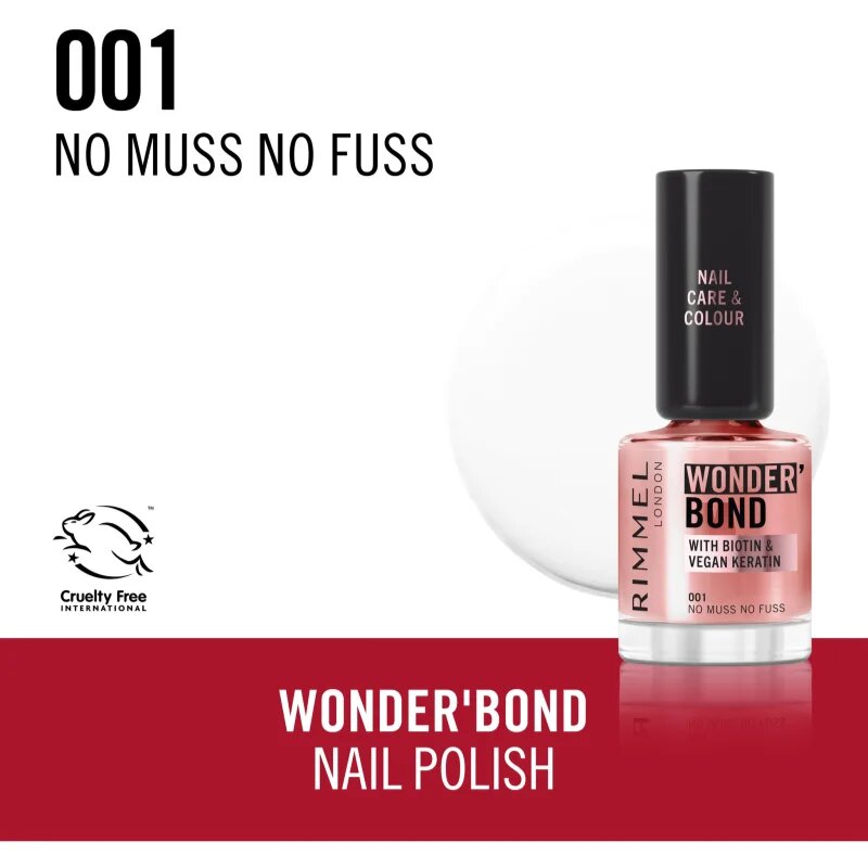 Rimmel Wonder'Bond lak na nehty odstín 001 No Muss No Fuss 12 ml