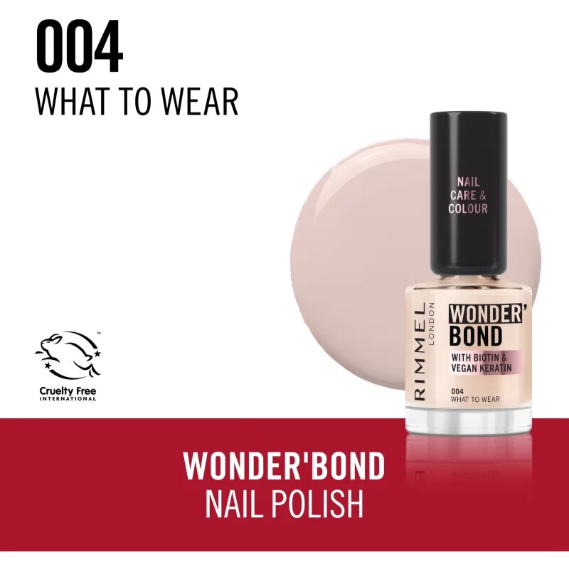 Rimmel Wonder'Bond lak na nehty odstín 004 What to Wear 12 ml