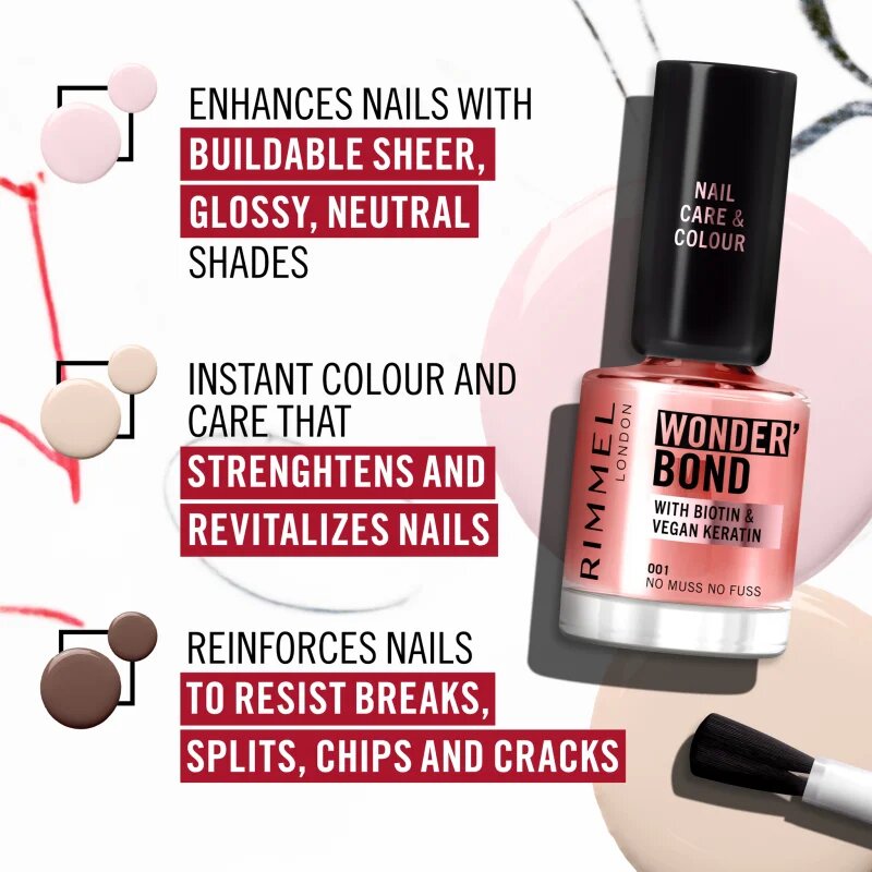 Rimmel Wonder'Bond lak na nehty odstín 004 What to Wear 12 ml