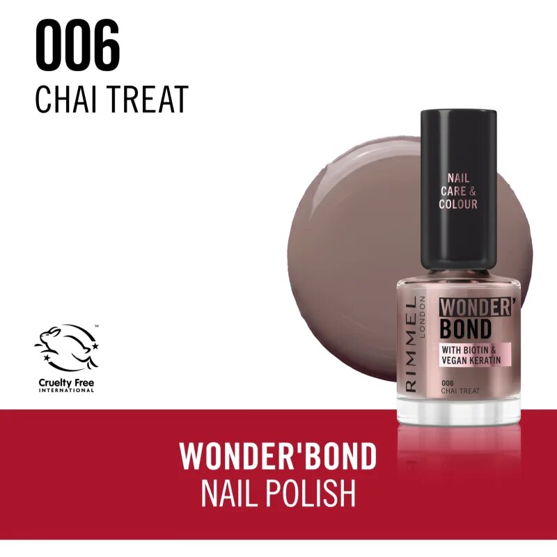 Rimmel Wonder'Bond lak na nehty odstín 006 Chai Treat 12 ml