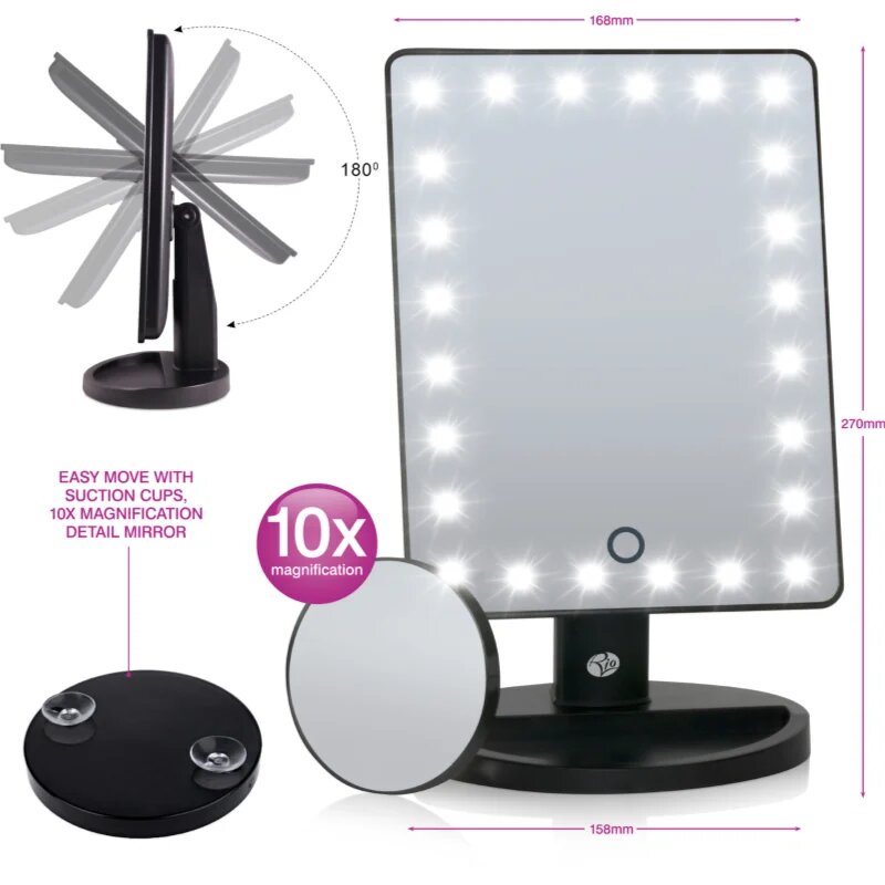 RIO 24 LED Mirror kosmetické zrcátko s LED podsvícením 1 ks