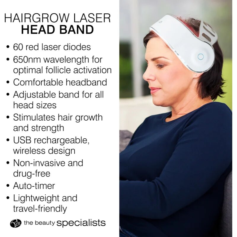 RIO Hairgrow Laser Head Band laserová čelenka na podporu růstu vlasů 1 ks