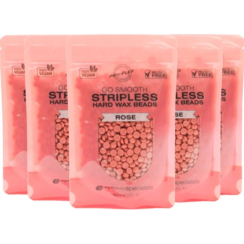 RIO Hard Wax Beads Rose voskové pecičky pro depilaci 5x100 g
